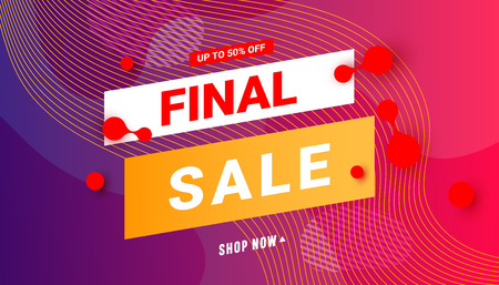 Final sale banner with liquid gradient bubbles. Vector design for covers, cards, posters or flyers.のイラスト素材