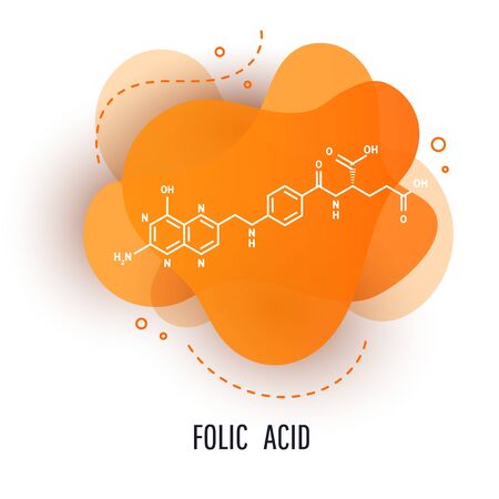 Trendy fluid liquid gradient design elements with folic acid. Abstract liquid background.のイラスト素材