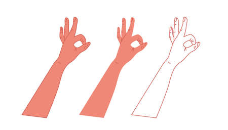 Okay hand symbol. Vector illustration Isolated on white background.のイラスト素材