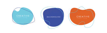 Modern liquid abstract element shape memphis style design fluid vector colorful illustration. Template ready for presentation, flyer, brochure isolated on white backgroundのイラスト素材