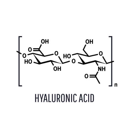Chemical formula of hyaluronic acid isolated on white background, Vector illustrationのイラスト素材