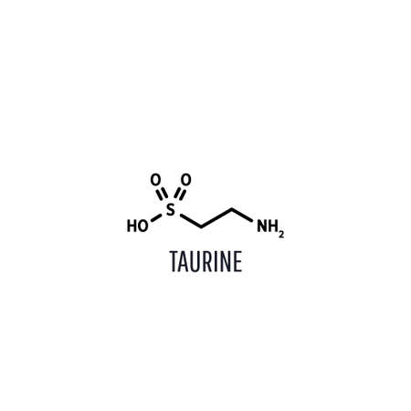 Taurine structural chemical formula on a white backgroundのイラスト素材