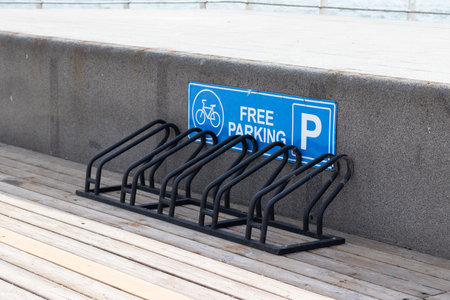 Free parking space for bicycle transport parking near the sea