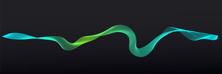 Abstract modern design with trendy gradient flowing on dark background
