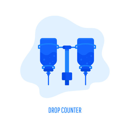 Drop counter icon. Infusion bottle, Infusion drip on white background. Vector flat illustrationのイラスト素材