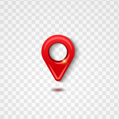 Red location mark icon. Pin vector icon isolated on a white background. Vector illustrationのイラスト素材