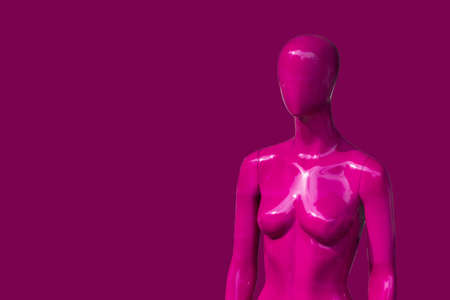 Fashion clothing store mannequin pink onbackground, monochrome styleの写真素材