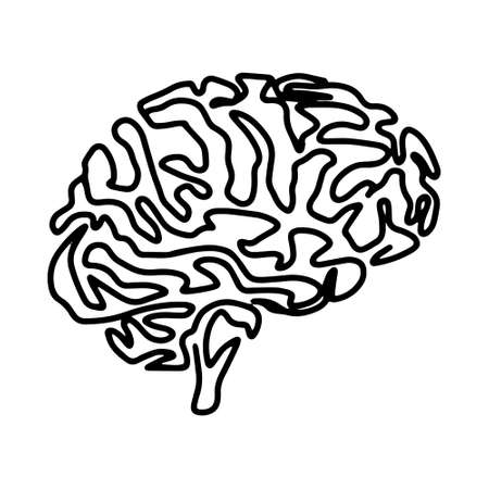 Brain icon vector sign isolated on white background.のイラスト素材