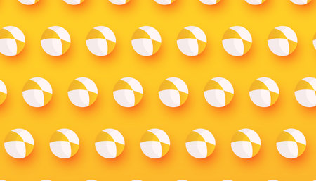 Creative summer banner in trendy bright colors with colorful beach balls pattern. Promotion banner for website, flyer and poster. Vector illustrationのイラスト素材