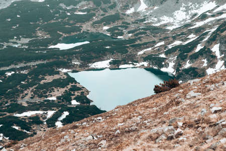 Carpathians National Park, blue lake in the mountains. Ukraineの写真素材