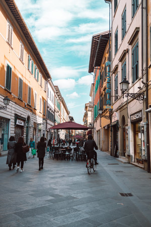 Pisa, Italy - March 18, 2023: Corso Italia street in the city of Pisa in Tuscany. High quality photoのeditorial素材