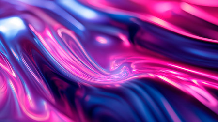 Motion abstract neon jelly wave of colorful texture. Blue pink color fluid splash on glitter dust texture abstract art background.の素材