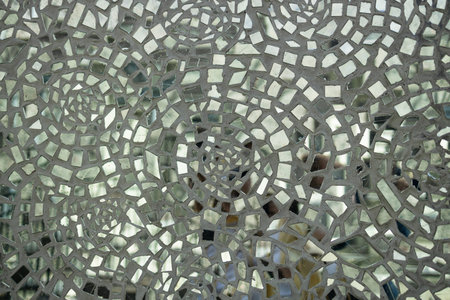 Broken tiles mosaic seamless pattern. White and grey the tile wall high resolution real photo or...
