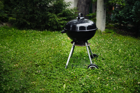 Outdoor BBQ grill. Summer holidays. Summer picnic in nature. High quality photoの写真素材