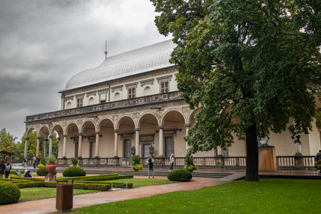 View of the 16th century Queen Annes Summer Palace or Belvedere in Prague Royal Gardens public park. High quality photoの写真素材