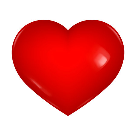 red heart. love symbol. vector illustration. 3d mockup. gloss iconのイラスト素材