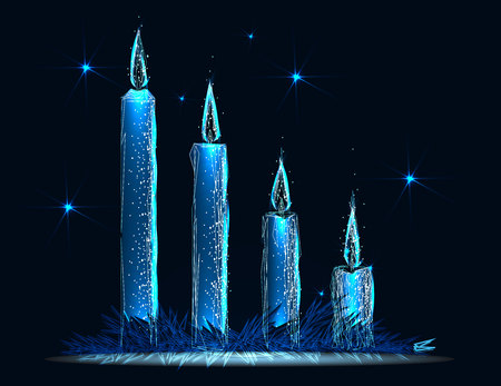 Candle lights when fourth of Adventのイラスト素材