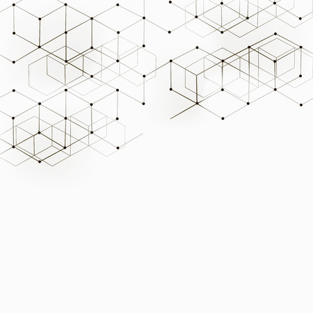 Modern technology illustration with square meshの写真素材