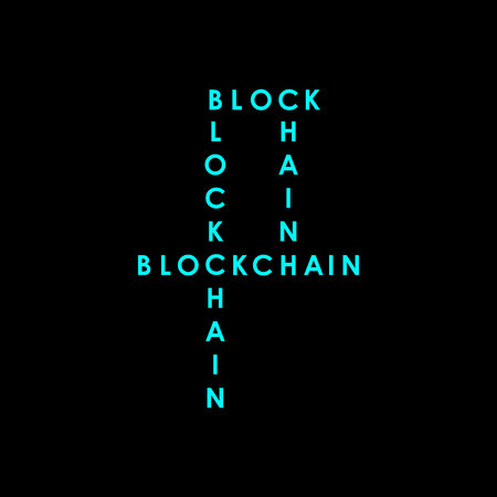 Blockchain icon or logo element on dark backgroundのイラスト素材
