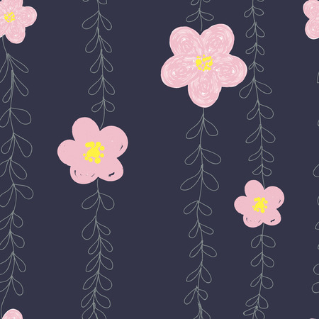 Seamless cute spring or summer floral patternのイラスト素材