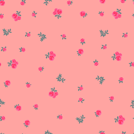Pink flowers on a pink background. Rose buds.のイラスト素材