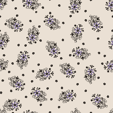 Herbs and wild flowers. Botanical Illustration engraving style.のイラスト素材