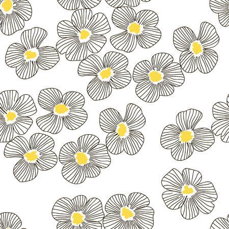 doodle floral elements seamless pattern backgroundのイラスト素材