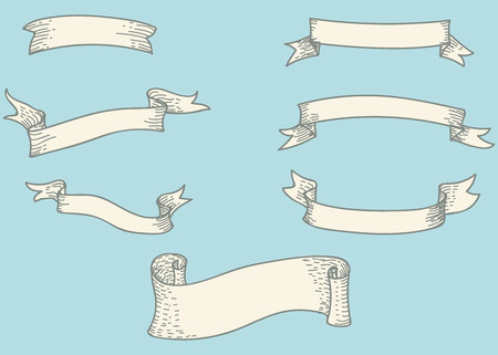 vintage labels and banners collectionのイラスト素材