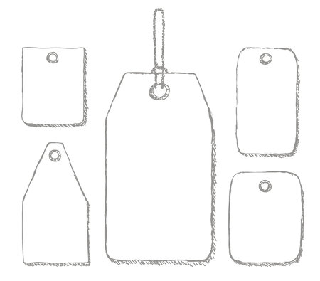 Blank labels template price tags set vector isolated on whiteのイラスト素材