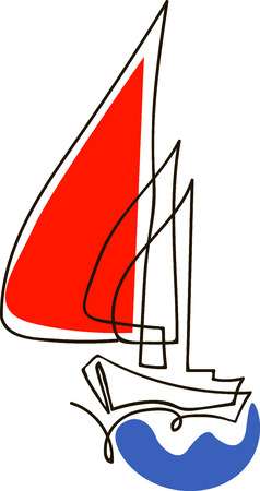 sailboat on white backgroundのイラスト素材