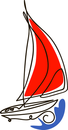 sailboat on white backgroundのイラスト素材