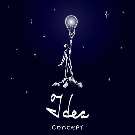 Vector hand drawn Idea concept sketchのイラスト素材