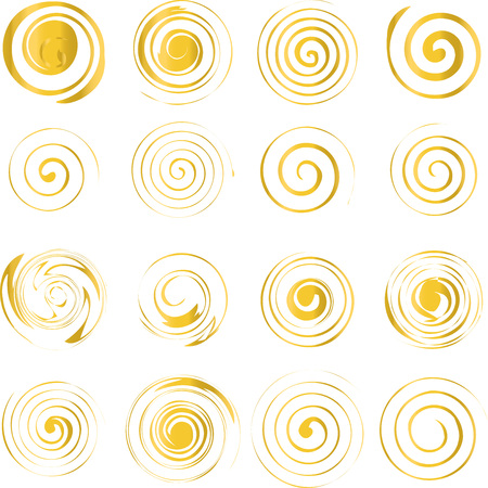 Set of gold simple spirals,の写真素材
