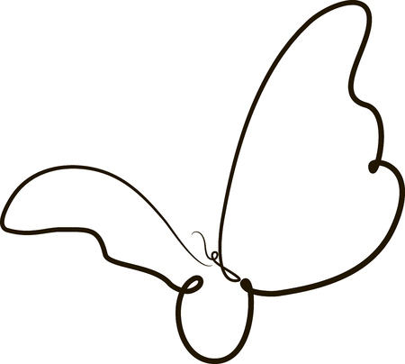 Continuous line butterfly.のイラスト素材