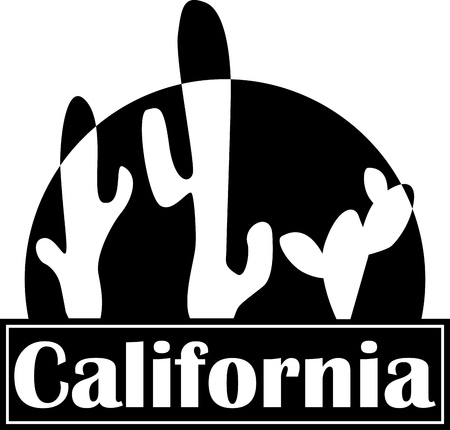 California, cactusのイラスト素材