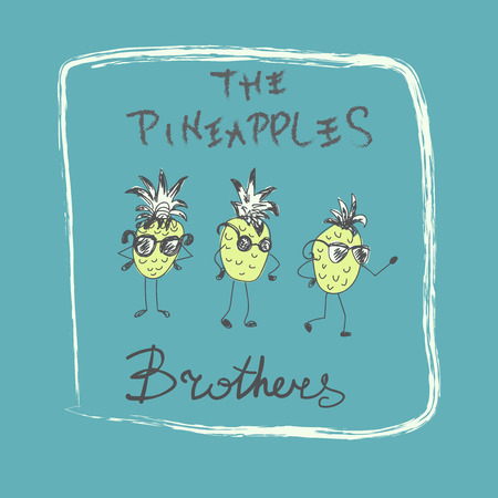 Pineapple illustrationのイラスト素材