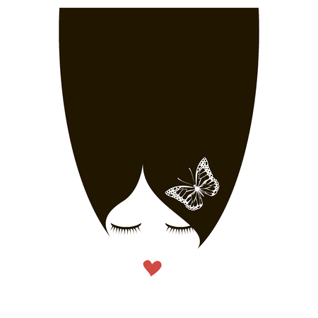 Beautiful girl with butterfliesのイラスト素材