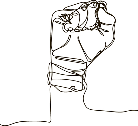 Continuous line drawing of fistのイラスト素材