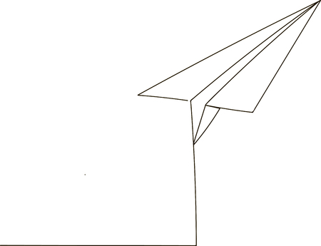 one line drawing of isolated vector object - Paper Planeのイラスト素材
