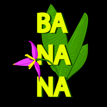 Typography slogan with banana illustration/ Bananaのイラスト素材