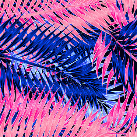 Seamless pattern of tropical leaves of palm treeのイラスト素材