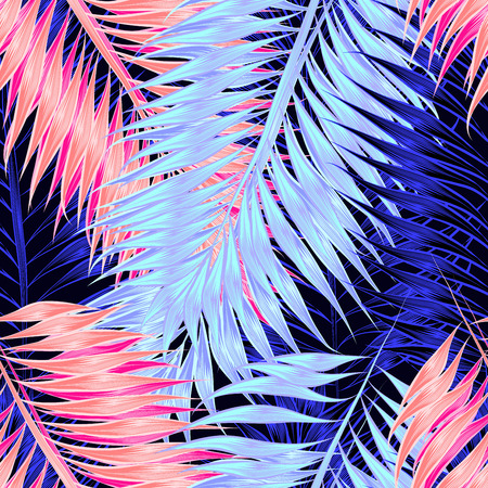 Seamless pattern of tropical leaves of palm treeのイラスト素材