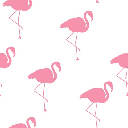 Seamless pattern of bird flamingo silhouette vectorのイラスト素材