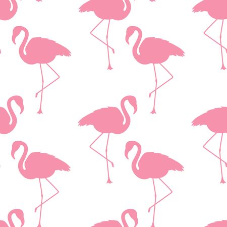 Seamless pattern of bird flamingo silhouette vectorのイラスト素材
