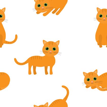 Cat seamless pattern of vector illustration animalsのイラスト素材