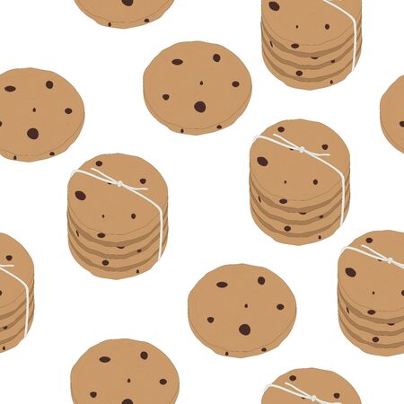 Seamless pattern cookies vector food illustration scrapbooking wallpaper print on fabricのイラスト素材
