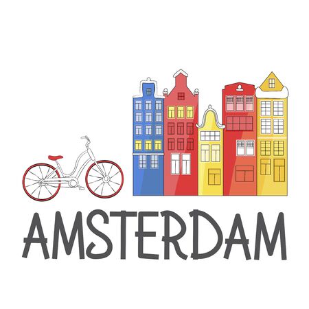 Holland. Cultural and excursion symbols. Vector illustration. Suitable for printing on posters, souvenirs, booklets, T-shirts.のイラスト素材