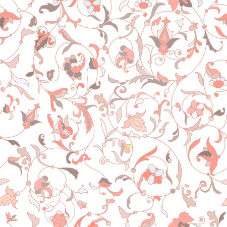 Vector flower ornament seamless patternのイラスト素材
