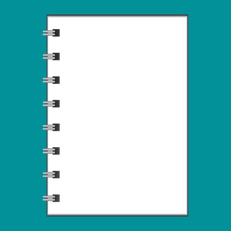 Vector template of notebook or sketchbook on a blue background. EPS 10のイラスト素材