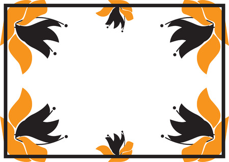 Vector abstract flower frame. Graphic simple illustration. EPS 10のイラスト素材